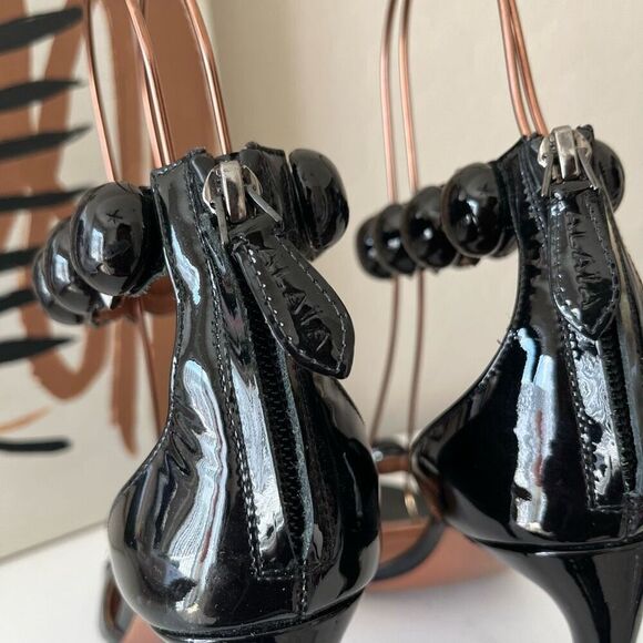 Alaia Bombe 90 Black Ankle-Strap Studded Leather Stiletto Heel Sandals Size 37 - Picture 5 of 8